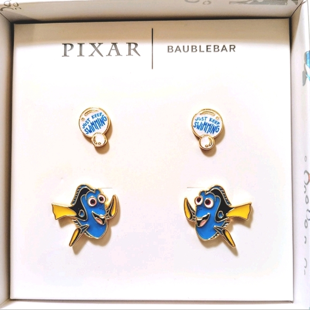 FINDING NEMO Just Keep Swimming DORY Earring Pairs Set NEW in Box
